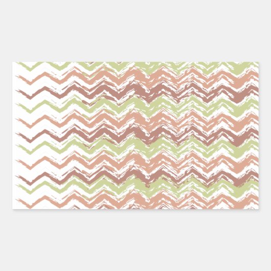 Spice Scribble Chevron ZigZag Rechthoekige Sticker (Voorkant)