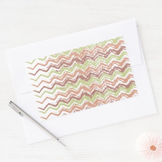 Spice Scribble Chevron ZigZag Rechthoekige Sticker (Envelop)