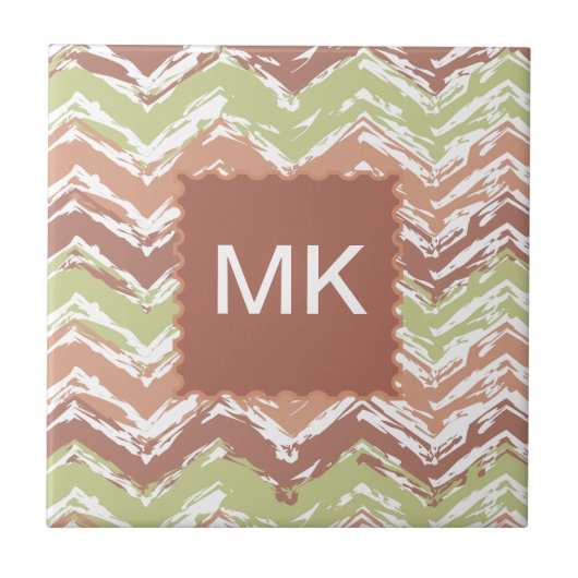 Spice Scribble Chevron ZigZag Tegeltje (Voorkant)