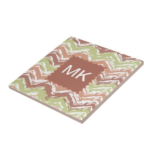 Spice Scribble Chevron ZigZag Tegeltje (Zijkant)