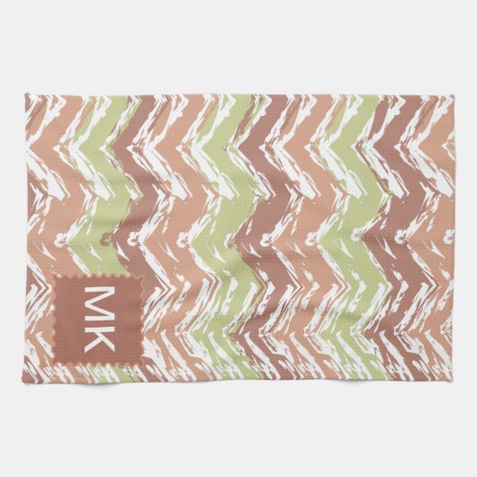 Spice Scribble Chevron ZigZag Theedoek (Horizontaal)