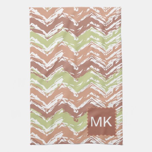 Spice Scribble Chevron ZigZag Theedoek (Verticaal)