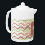 Spice Scribble Chevron ZigZag Theepot<br><div class="desc">We vieren de nieuwe kleurtrends van 2013 in dit leuke krabbel chevron zigzagpatroon - met kleuren uit het nieuwe KLEURENPALET 2013 - Deze kleur is geïnspireerd op culinaire inspiraties, waarbij pittige kleuren worden gecombineerd met frissere tinten. Het effect is geruststellend, maar bevat nog steeds poppen van onverwacht kleur om het...</div>