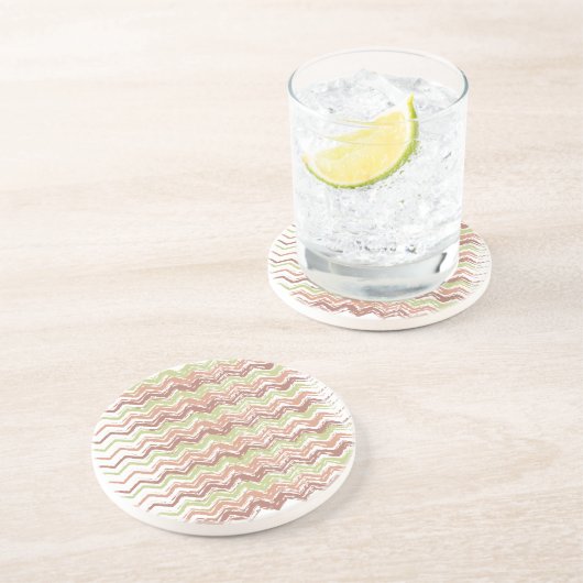 Spice Scribble Chevron ZigZag Zandsteen Onderzetter (Zijkant)