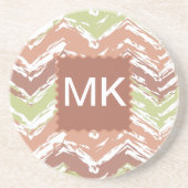 Spice Scribble Chevron ZigZag Zandsteen Onderzetter (Voorkant)