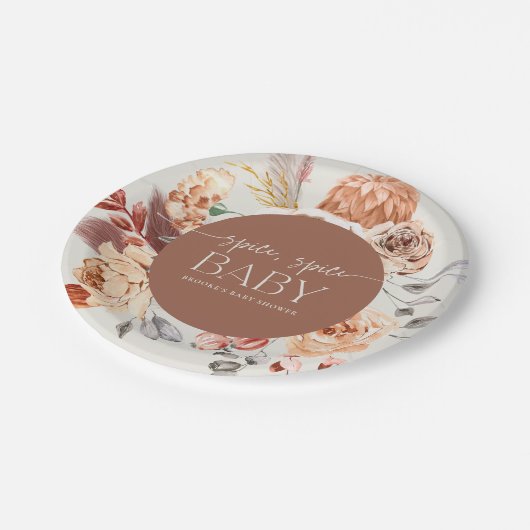 "Spice Spice Baby" Fall Pumpkin Baby Shower Papieren Bordje (Gekanteld)