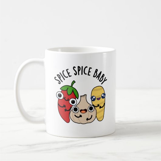 Spice Spice Baby Funny Food Pun Koffiemok (Links)