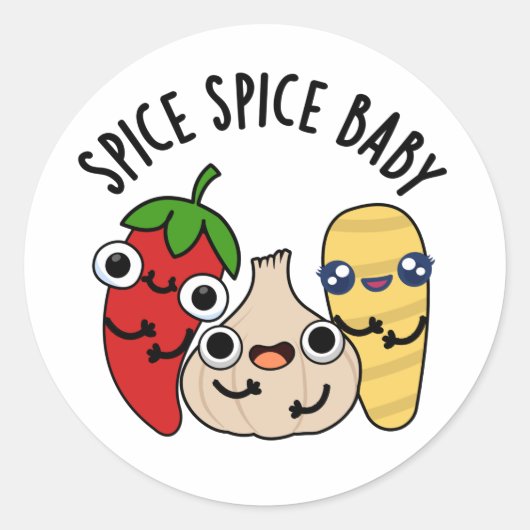 Spice Spice Baby Funny Food Pun Ronde Sticker (Voorkant)