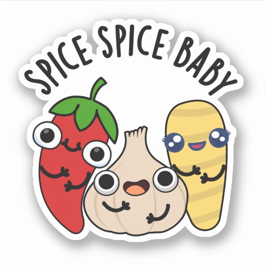 Spice Spice Baby Funny Food Pun Sticker (Voorkant)