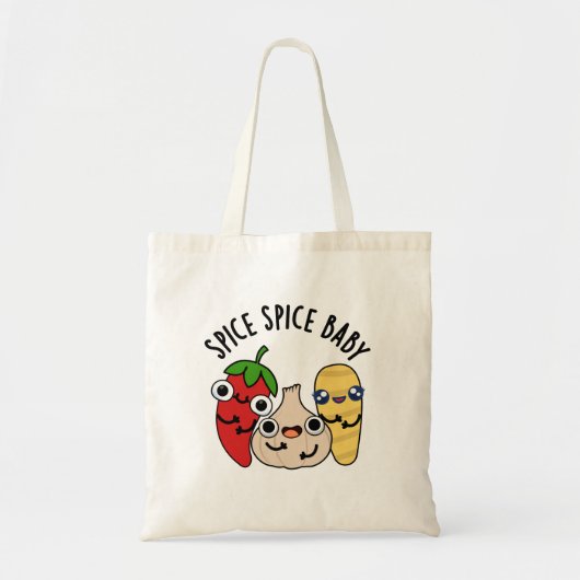 Spice Spice Baby Funny Food Pun Tote Bag (Voorkant)