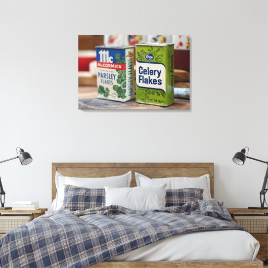 Spice Tins - Peterselie Flakes Duo Canvas Afdruk (Insitu (Slaapkamer))