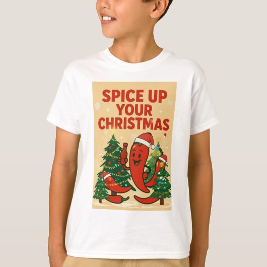 Spice Up Your Christmas – Hot Pepper Holiday Cheer T-shirt (Voorkant)