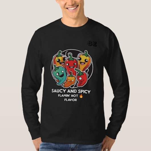 Spice Up Your Style met Hot Sauce Vibes T-shirt (Voorkant)