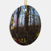 Spicebush Flowers in het voorjaar Keramisch Ornament (Rechts)