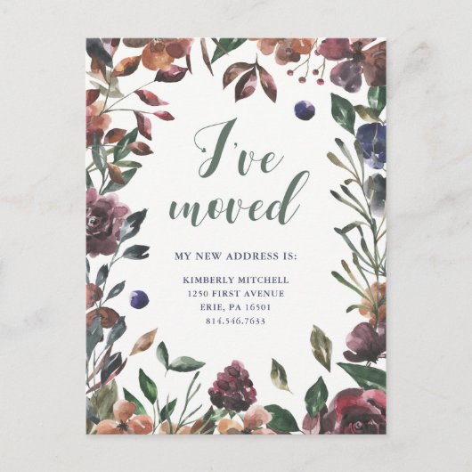 Spiced Botanical | Nieuw adres Aankondigingskaart (Voorkant)