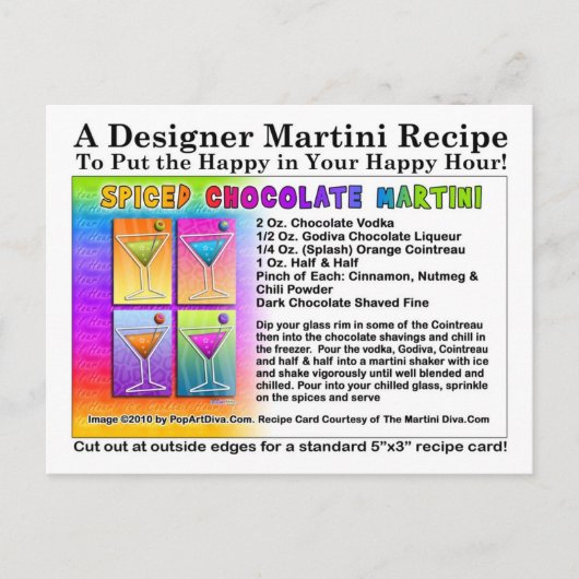 Spiced Chocolate Martini Recipe Briefkaart (Voorkant)