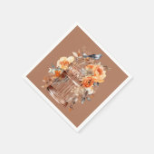 Spiced Cider Sinaasappel Gold Blue Birdcage Servet (Hoek)