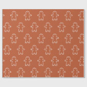 Spiced Cookie Brown BE562F Gingerbread Man Cadeaupapier (Vlak)
