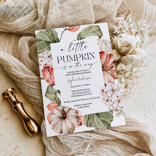 Spiced Pumpkin Een beetje pompoen Baby shower Kaart