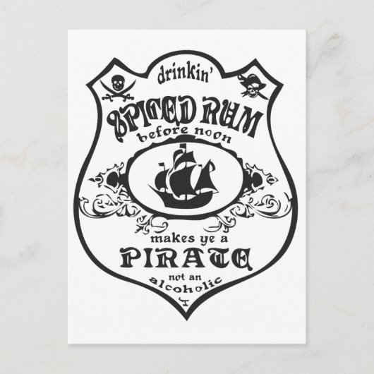 Spiced Rum Pirate Briefkaart (Voorkant)