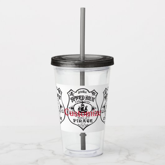 Spiced Rum Pirate Drink Thunder_Cove Acryl Drinkbeker (Voorkant)