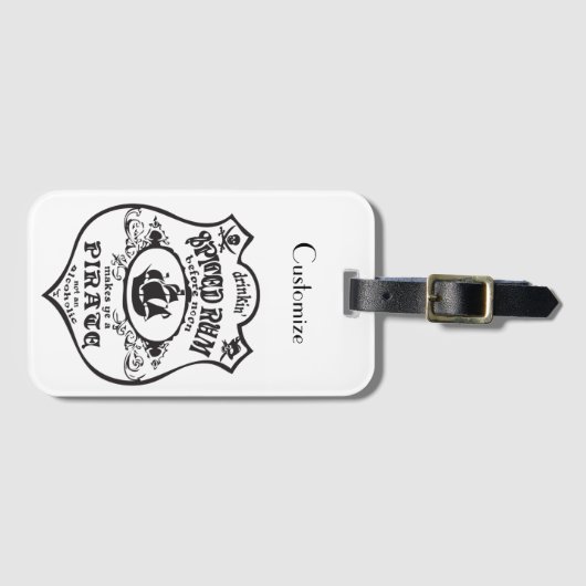 Spiced Rum Pirate Drink Thunder_Cove Bagagelabel (Voorkant (horizontaal))