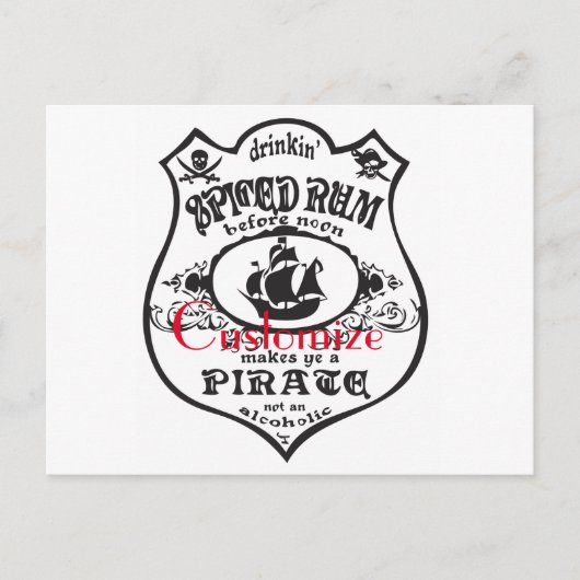 Spiced Rum Pirate Drink Thunder_Cove Briefkaart (Voorkant)