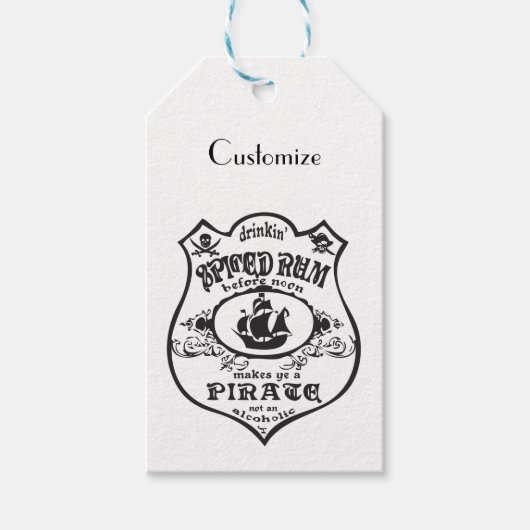 Spiced Rum Pirate Drink Thunder_Cove Cadeaulabel (Voorkant)