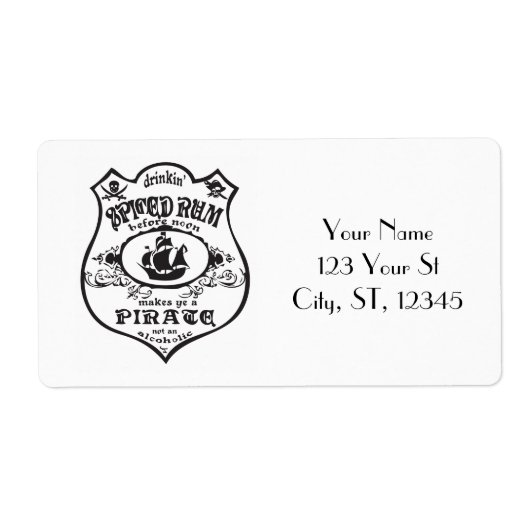 Spiced Rum Pirate Drink Thunder_Cove Etiket (Voorkant)