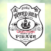 Spiced Rum Pirate Drink Thunder_Cove Raamsticker (Vel 3)