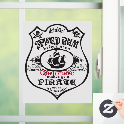 Spiced Rum Pirate Drink Thunder_Cove Raamsticker (Huis)
