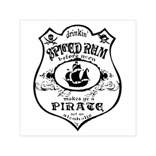 Spiced Rum Pirate Drink Thunder_Cove Zelfinktende Stempel (Design)