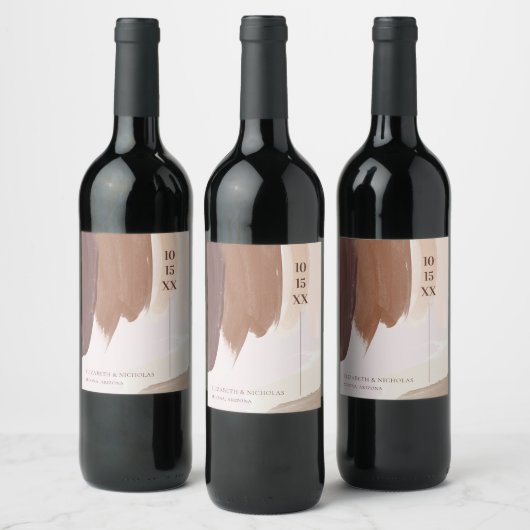 Spiced Terracotta | Monogram Wijnlabel voor wedden Wijn Etiket (Flessen)
