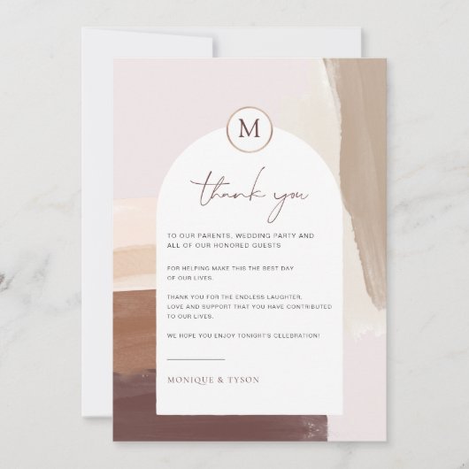 Spiced Terracotta | Weddenstabel - Hartelijk dank Bedankkaart (Voorkant)