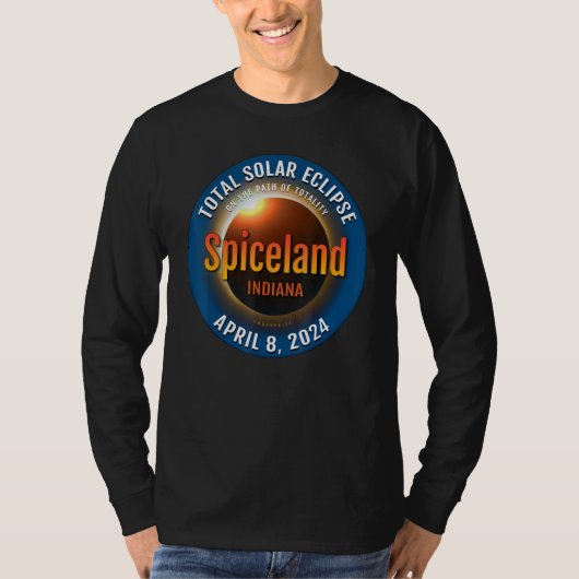 Spiceland Indiana IN Total Solar Eclipse 2024 3 T-shirt (Voorkant)