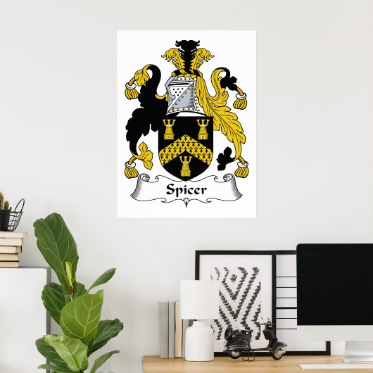 Spicer Family Crest Poster (Thuiskantoor)