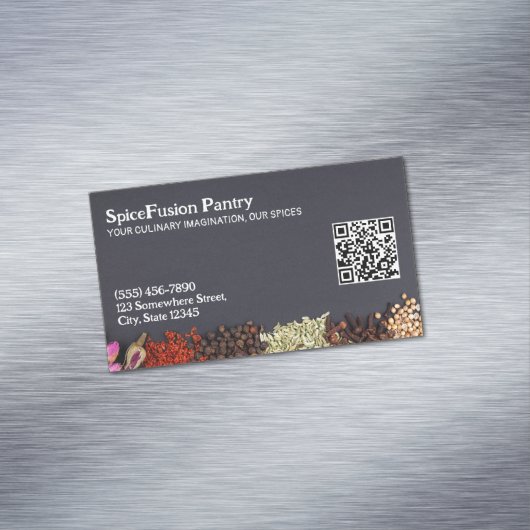 Spices Chef Custom QR Magnetisch Visitekaartje (Voorbeeld)