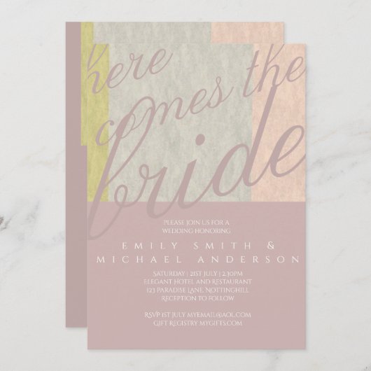 Spicey Typography Script Modern minimalist Wedding Kaart (Voorkant / Achterkant)