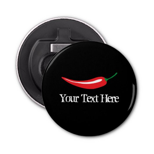 Spicknuppels rode Spaanse peper ronde flesopener Button Flesopener (Voorkant)