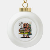 Spicy and Caffeinated Keramische Bal Ornament (Voorkant)