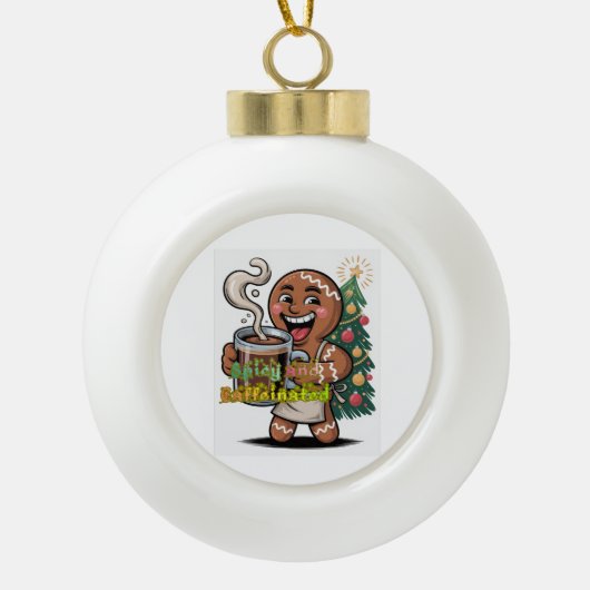 Spicy and Caffeinated Keramische Bal Ornament (Voorkant)