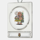 Spicy and Caffeinated Verzilverd Banner Ornament (Links)