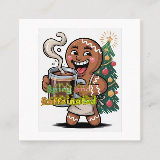 Spicy and Caffeinated Vierkante Visitekaartje (Voorkant)