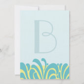 Spicy Aqua Limoen Swirl Patroon Bruiloft Uitnodigi Kaart (Achterkant)