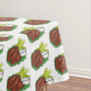 Spicy BBQ Buffalo Chicken Wings Bar Food Vlees Tafelkleed