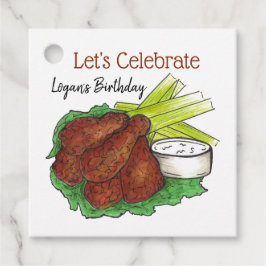 Spicy BBQ Buffel Kip Wings Tailgate Groot Spel Bedankjes Labels