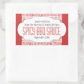 Spicy BBQ red food label sticker (Tas)