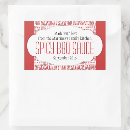 Spicy BBQ red food label sticker (Tas)