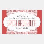 Spicy BBQ red food label sticker (Voorkant)