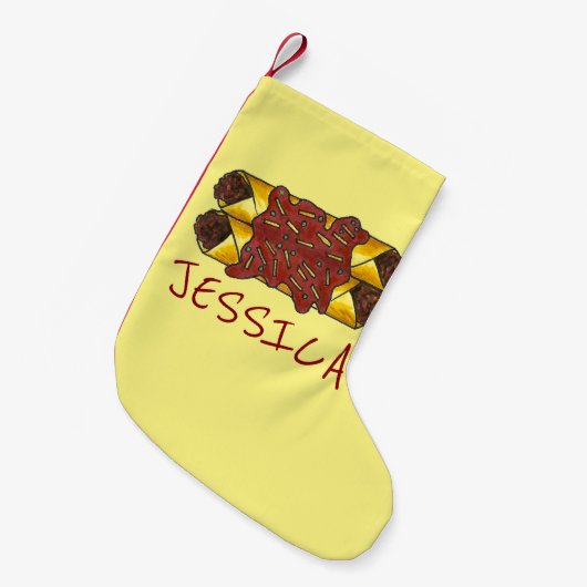 Spicy Bean Cheese Enchiladas Mexican Food Foodie Kleine Kerstsok (Voorkant (Hangend))